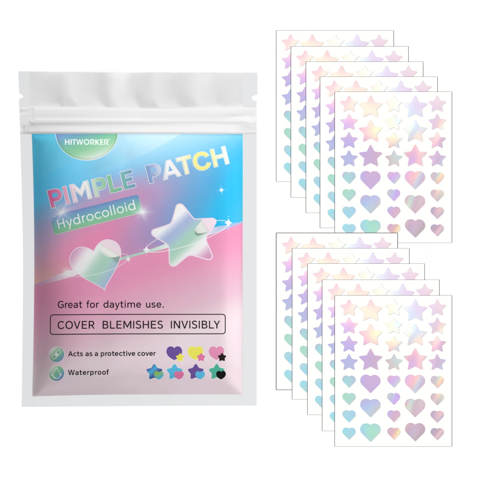 Skincare Acne - 360pcs Plester Jerawat Warna-warni – penutup