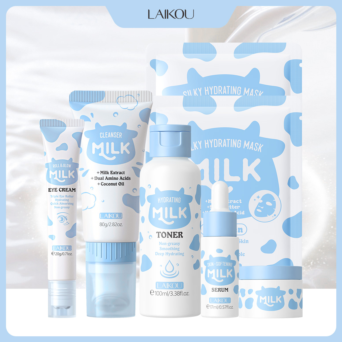 LAIKOU 6Pcs Set Perawatan Kuli - Skincare Glow ulasan dan harga